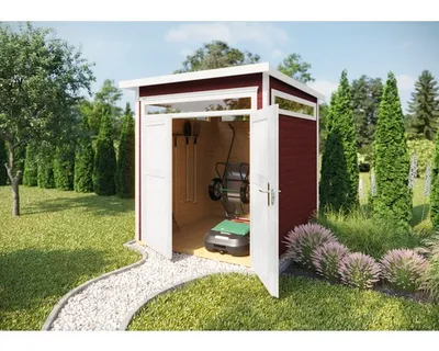 Produktbild von Gartenhaus Limmen 265 21 mm Wandstärke mit Doppeltür - B x T x H - 247.00 x 286.00 x 234.00 - Schwedenrot