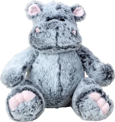 Produktbild von Teddybär Kuschelbär Nilpferd Hippo grau sitzend Plüschbär Kuscheltier samtig weich (32 cm)
