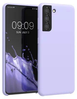 Produktbild von kwmobile Handyhülle für Samsung Galaxy S21 Hülle - Case Silikon - Kabelloses Laden - Schutzhülle Cover in Pastell Lavendel