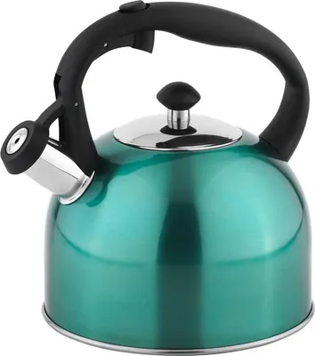 Imagen del producto de Olla para hervir de 2,3 litros - Acero inoxidable - Para cocinas a gas y eléctricas - Con silbato - Azul verdoso