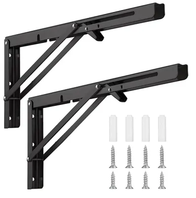 Productafbeelding van Metalen scharnierende console, 400 mm, 2 stuks, inklapbaar, voor wandplanken