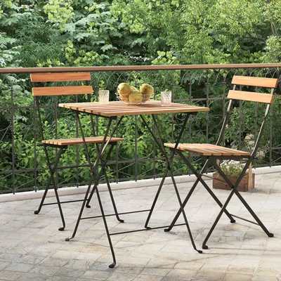 Produktbild von ZMH Bistrotisch Klappbar 55x54x71 cm Massivholz Teak und Stahl
