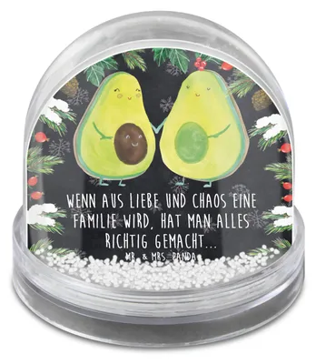 Produktbild von Mr. & Mrs. Panda Schneekugel Avocado Pärchen - Kreidetafel - Geschenk, dekoartikel, Liebe, Schwangerschaft, Geburt, Avocados, Hochzeit, Kinder, Weihnachts, Weihnachten