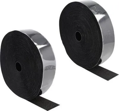 Produktbild von Delock Strapazierfähiges Klettband selbstklebend mit Haft- und Flauschband L 15 m x B 50 mm schwarz