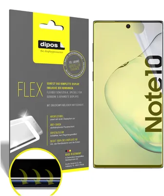Produktbild von 3x ochranná fólie pro Samsung Galaxy Note 10, 100% pokrytí displeje, dipos Flex