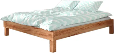 Produktbild von Bett Ringo 2 aus Kernbuche massiv 140x200 ohne Kopfteil mit Holzbeinen