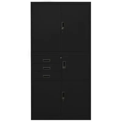 Immagine prodotto di vidaXL Armadio per ufficio nero 90x40x180 cm in acciaio