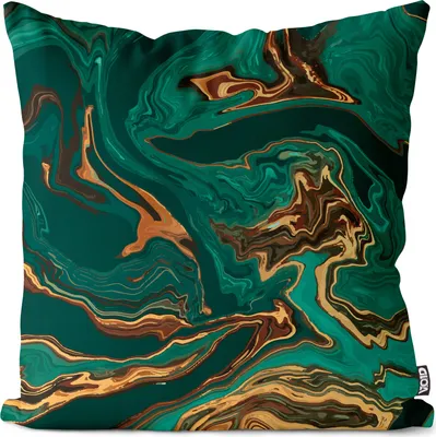Produktbild von VOID Gold Emerald Marmor Kissenbezug Kissenhülle Sofakissen Kissen Deko Outdoor-Kissen Dekokissen