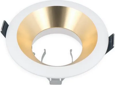 Produktbild von LED line® Einbaustrahler GU10 Set Einbauleuchten Rahmen Einbauspots Ø75mm Bohrloch Weiß / Gold inkl. GU10 Fassung