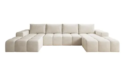 Produktbild von Moebelfest Sienna Ecksofa U-Form Couch Creme Webstoff