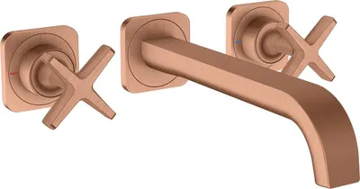 Produktbild von hansgrohe AXOR Citterio E 3-Loch Waschtischarmatur Unterputzmodell mit Rosetten für Wandmontage, 36107310