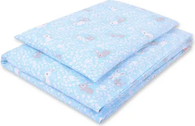 Produktbild von 2-teiliges Kinderbettwäscheset aus Baumwolle 135x100 cm - blaue Häschen