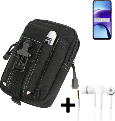 Produktbild von K-S-Trade Gürteltache + Kopfhörer kompatibel mit Xiaomi Redmi Note 9T Gürtel Tasche Holster Schutz Hülle Handy Hülle  schwarz inkl. Extrafächer
