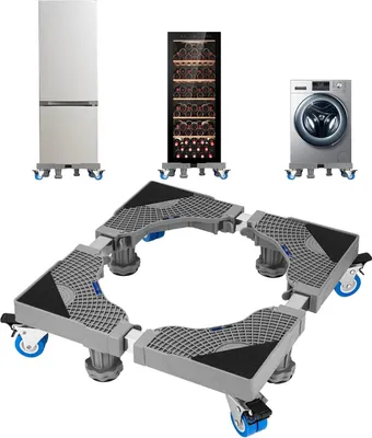 Produktbild von Waschmaschinenunterschrank mit 4 Füßen + 4 Rädern für Waschmaschine