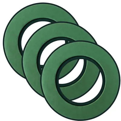 Steckschaumringe 30 cm, grün, 3 Stück, Höhe 4 cm