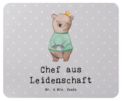 Produktbild von Mr. & Mrs. Panda Mauspad Chef Leidenschaft - Grau Pastell - Geschenk, Spruch, mousematte, Bester, pc mousepad, Leiter, Lustig, Mouse Pad, laptop, CEO