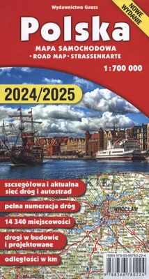 Produktbild von Polen. Karte im Maßstab 1:700 000, Ausgabe 2024/2025 – Gemeinschaftswerk