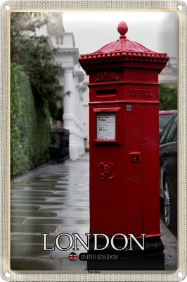 Produktbild von Blechschild Städte London England UK Post Box 20x30cm