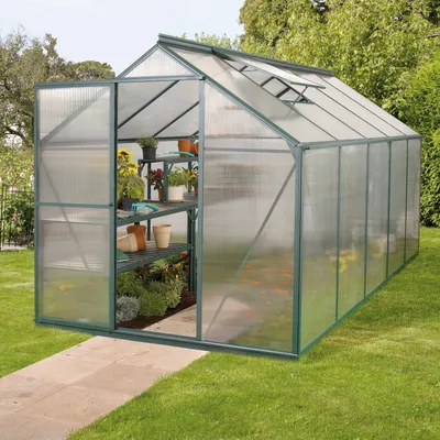Obrázek produktu pro Vitavia "Triton 6200" skleník včetně ocelového základu smaragdově zelený 6,2 m² 6 mm HKP