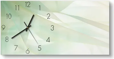 Produktbild von DEQORI Glasuhr 60x30 cm Zahlen 'Zarte Eleganz' Wanduhr Glas Uhr Design leise Küchenuhr
