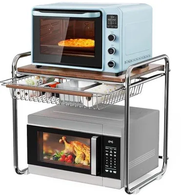 Immagine prodotto di Scaffale da cucina a due ripiani con cassetto estraibile per un'organizzazione ottimale