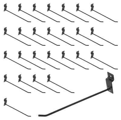50 Wandhaken für Lamellenwände, 200 mm, Metall, schwarz