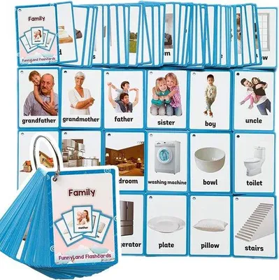 Productafbeelding van 65 flitskaarten over gezin en huis voor kinderen - educatief leermiddel voor thuis en school