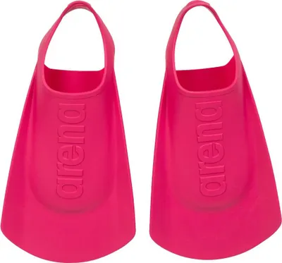 Image de palmes d'entraînement arena Kids Junior pour la natation, talon ouvert et fentes hydrodynamiques, rose, taille 3-3,5 US, 34-35