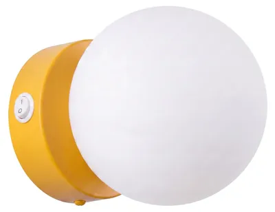Image de Applique YOLI 1 jaune avec interrupteur 1xG9 8W acier/verre 12x14x12cm Sollux Lighting