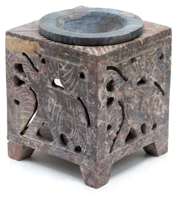 Imagen del producto de Quemador de Aceite de Esteatita Cuadrado 10x7.5cm - Elefante