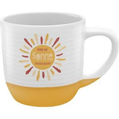 Produktbild von Sheepworld Tasse aus mattem Steinzeug mit Rillenmotiv 'Sonne', 9 cm hoch