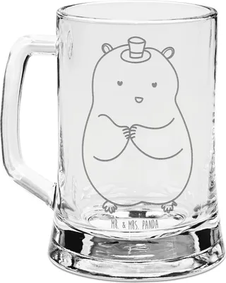 Produktbild von Mr. & Mrs. Panda Krug Hamster Hut - Transparent - Geschenk, Zauberer, Magier, Seidel, Zylinder, Bierkrug Glas, Gravur, Humpen, Mit, Lustige Sprüche, Zwerghamster