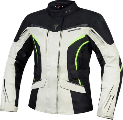 Produktbild von Rebelhorn Hiker III Damen Motorrad Textiljacke, schwarz/grau/gelb, XXS