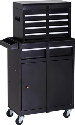Produktbild von DURHAND Werkstattwagen Werkzeugschrank Werkzeugkasten mit 5 Schubladen 360°-Rollen Metall 60 x 28 x 104,5 cm