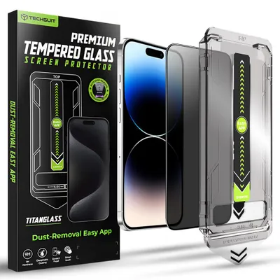 Zdjęcie produktu dla Techsuit - TitanGlass FullCover Szkło do iPhone'a 14 Pro - prywatne