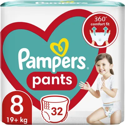 Produktbild von Pampers Pants Windel Größe 8 (17+ kg), 32 Stück, Windeln mit Stop- & Protect Anti-Leckage Hinten