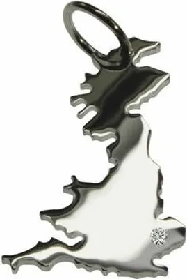Produktbild von England Anhänger mit Brillant 0,015ct am Wunschort  925 Silber