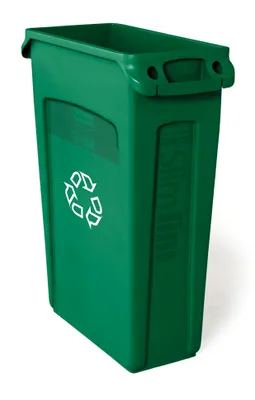 Produktbild von Rubbermaid Slim Jim Belüfteter Abfalleimer mit Luftschlitzen 87L grün