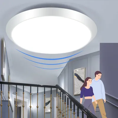 Produktbild von ZMH LED Deckenleuchte mit Bewegungsmelder Deckenlampe Weiß 15W Neutralweiß Flurlampe IP44 15W 30cm für Garage Werkstatt Küchen Hotel