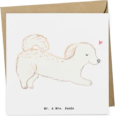 Produktbild von Mr. & Mrs. Panda Grußkarte Maltipoo Lebensretter - Weiß - Geschenk, doppelkarte, Mischling, faltkarte, Glückwunschkarte, Klappkarte, anlasskarte, Kreuzung