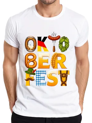 Obrázok produktu pre , Wiesn, Bayern, pivo, pretiel, kožené nohavice, tradičné šaty, Mníchov, pánske tričko, biela farba, veľkosť XL