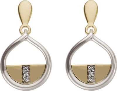 Produktbild von Ohrhänger 585 Gold Gelbgold & Weißgold bicolor 6 Brillanten 0,02ct. Ohrringe