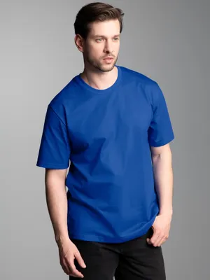 Produktbild von 2 Trigema Herren T-Shirt DELUXE-Single-Jersey 100% Baumwolle Gr. M (5) Royal 37202_049