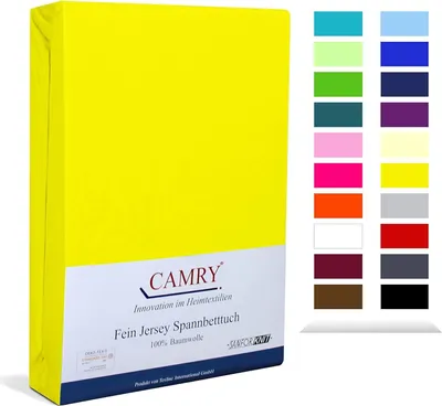 Produktbild von Carmy Spannbettlaken Jersey 180x200 - 200x200 cm Gelb 100% Baumwolle