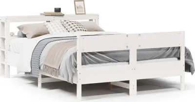 Produktbild von vidaXL Massivholzbett ohne Matratze Weiß 120x200 cm Kiefernholz