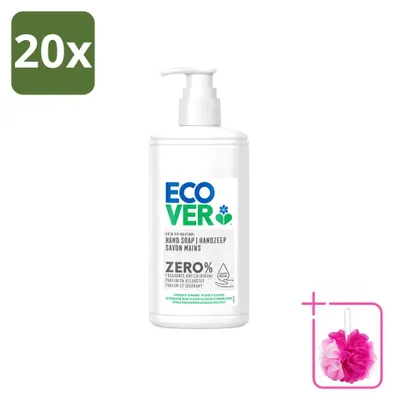Imagen del producto de 20 unidades de jabón líquido para manos Ecover, sin perfume, de 250 ml, pack económico