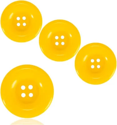 Produktbild von 4x Super groß Knöpfe Mario gelb - Kostüm Kinder Erwachsene Fasching