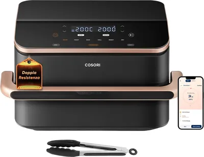 Obrázek produktu pro Cosori Dual Blaze Twinfry Chef Edition, Horkovzdušná fritéza, 10 l, 35 °C, 240 °C, Dvojitý, Tmavě šedá, Růžové zlato