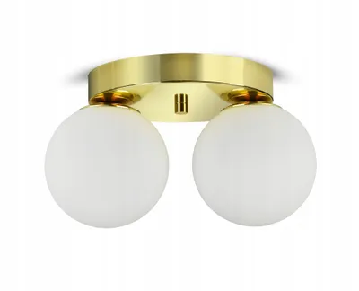 Obrázek produktu pro LUXOLAR - Led stropní svítidlo 2 plameny - Stropní svítidlo bílé zlato 15 W, G9 - Svítidlo do obývacího pokoje, bílé skleněné koule