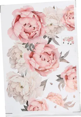 Obrázek produktu pro Peony Flower Pattern Wall Stickers Art Applique Bedroom Decoration Background Sticker